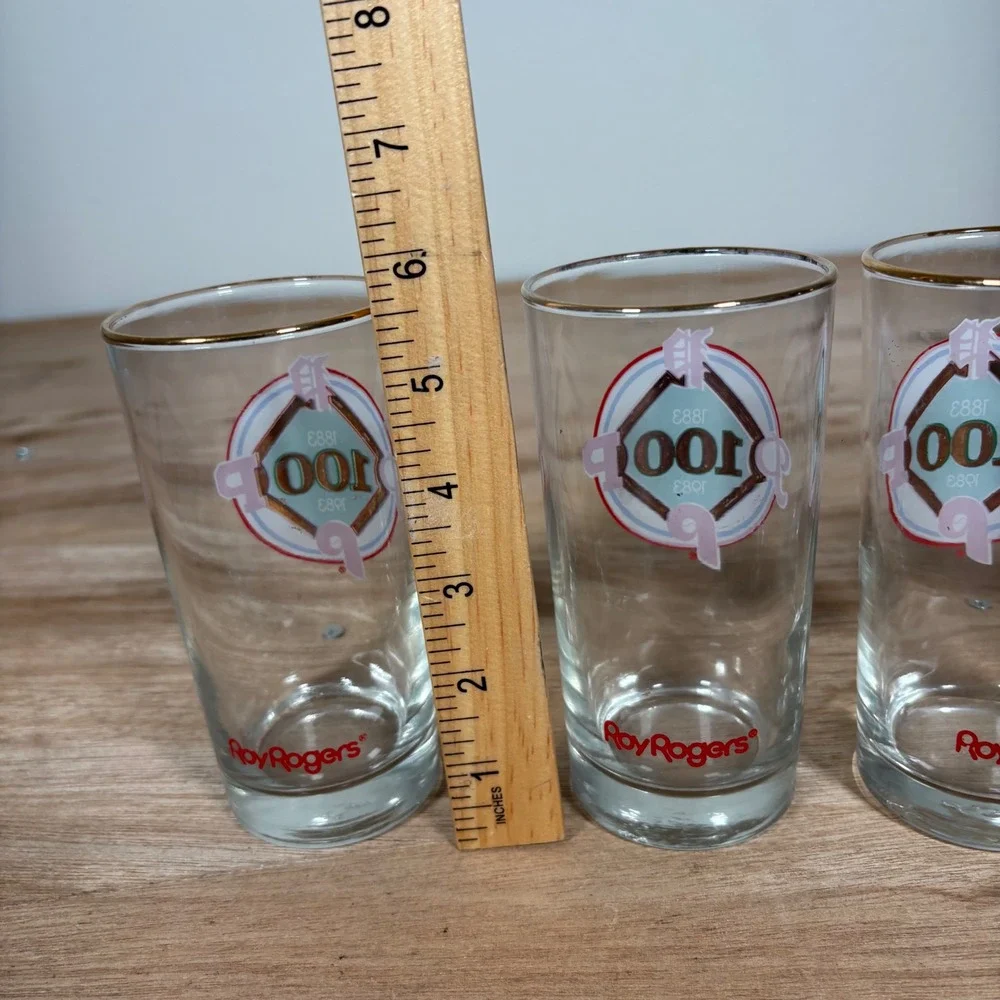 Vintage Philadelphia Phillies 100th Anniversary Glasses Roy Rogers 1983 Set of 4